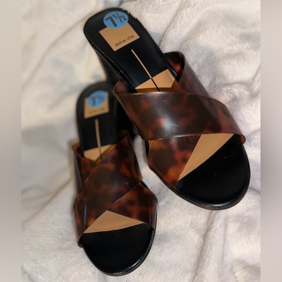 Dolce vita Joni style leopard shoes 7.5 Block heels New*! - Picture 3 of 12